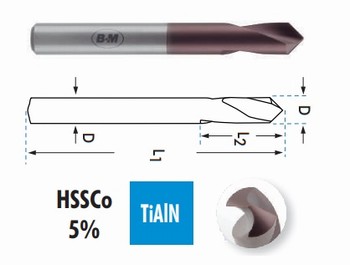 Foret  pointer HSS Cobalt 5% TIALN 90