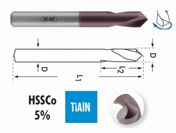 Foret  pointer  gauche HSS Cobalt 5% TIALN 90