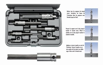 Kit 6 extracteurs de tarauds machine 3 gougures M4  M12 Walton